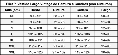 Elira™ Rochie Lungă Vintage din Suede în Carouri (cu Curea)